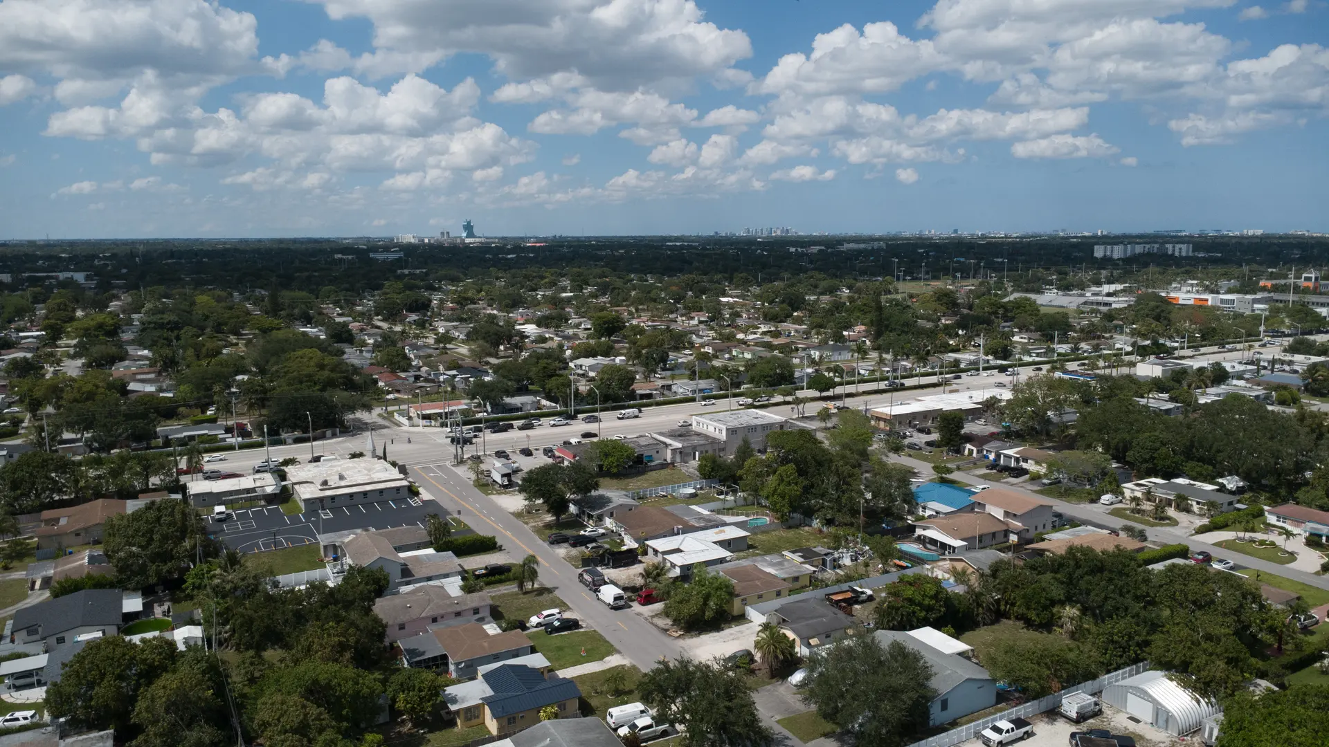 Aerial view of luxury residential properties in South Florida